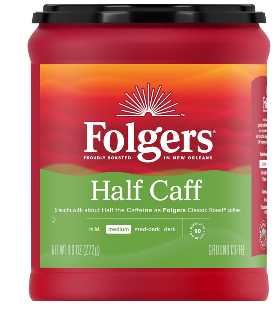 Folgers Half Caff Medium Roast Ground Coffee 9.6oz