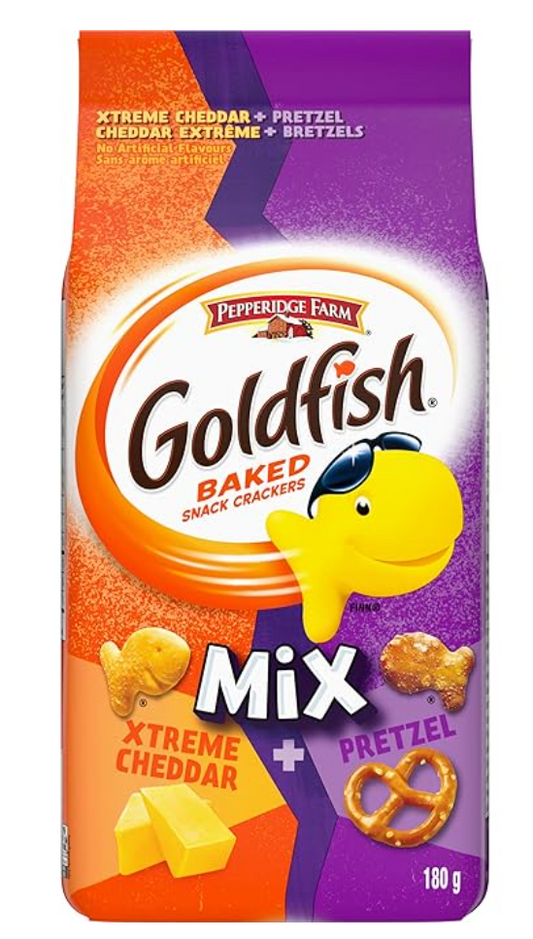 Goldfish Mix Extra Cheddar & Pretzel Crackers 6.6oz (BEST BY: AUG 26)