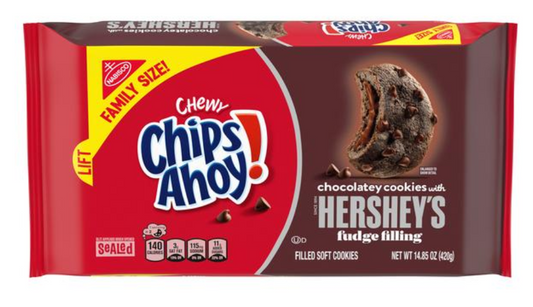 Chips Ahoy! Chocolatey Cookies With Hershey's Fudge Filling 14.85oz