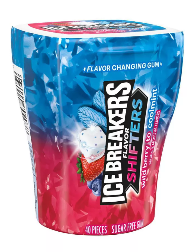 Ice Breakers Shifters Wild Berry To Cool Mint Gum 3.24oz