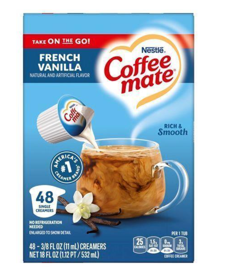 Coffee-Mate French Vanilla Liquid Creamer Singles 48ct