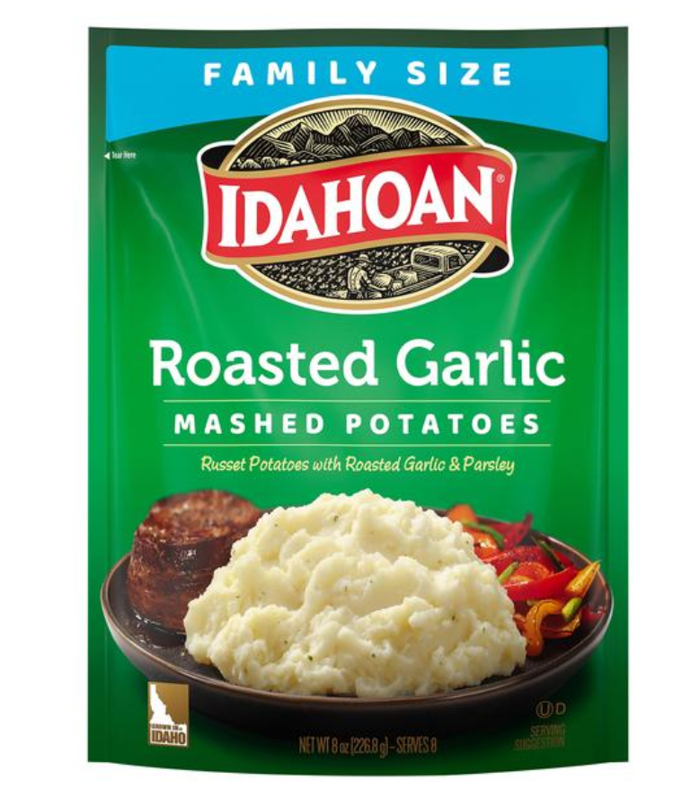 Idahoan Roasted Garlic Potatoes Mashed Potato Family Size 8oz (BEST BY:l FEB '26)