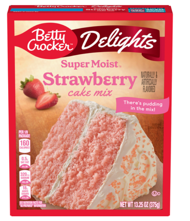 Betty Crocker Delights Super Moist Strawberry Cake Mix 13.25oz