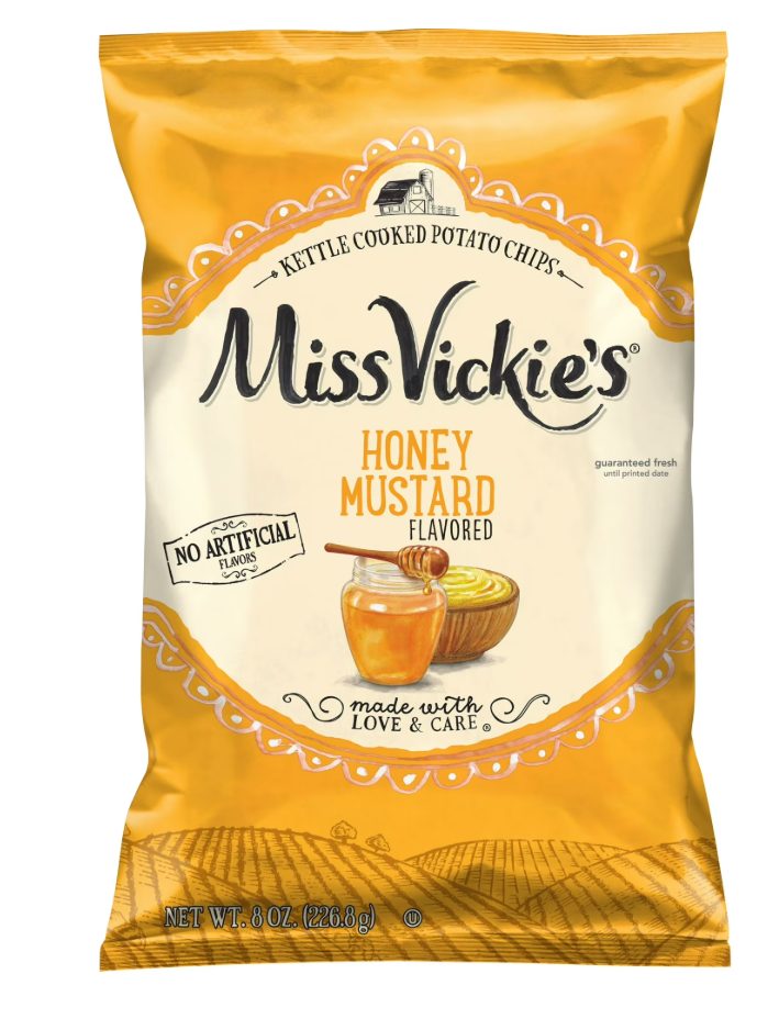 Miss Vickie's Honey Mustard Flavored Kettle Cooked Potato Chips 8oz (BEST BY: 18NOV2025)
