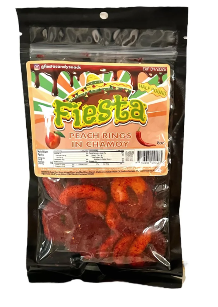 Fiesta Peach Rings in Chamoy 6oz