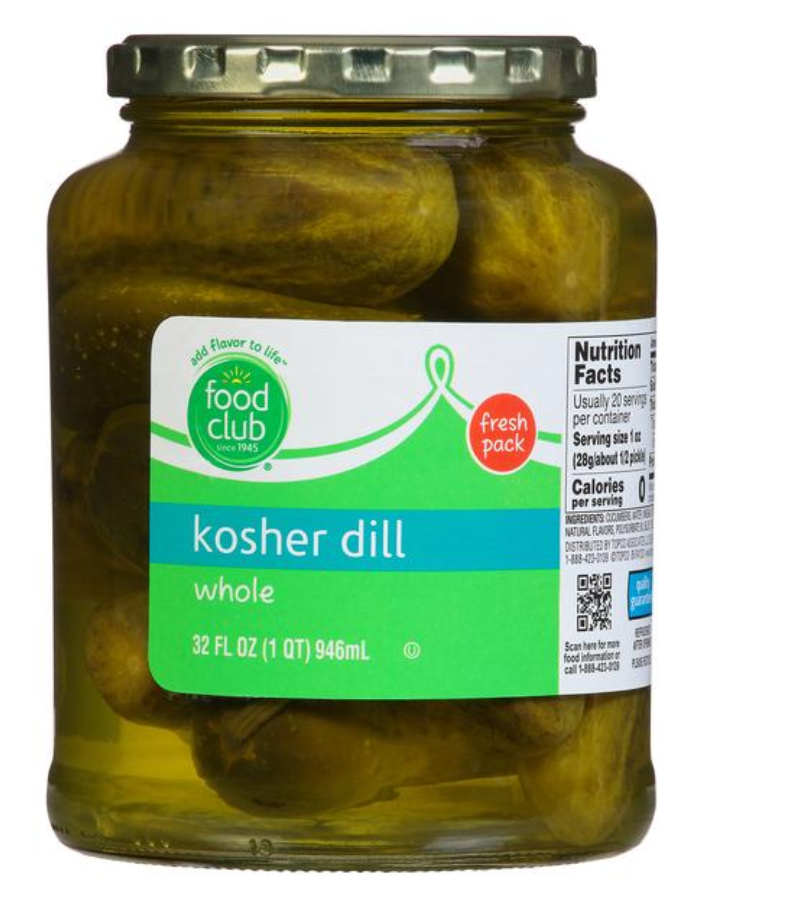 Food Club Kosher Dill Pickles 32oz