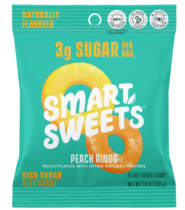 SmartSweets Peach Rings Gummy Candy 1.8oz