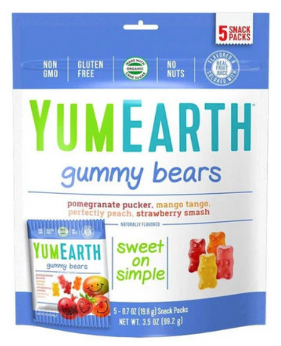 YumEarth Gummy Bears Snack Pack 3.5oz