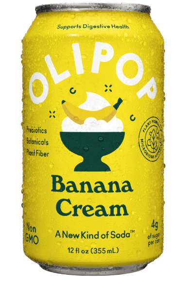 Olipop Prebiotic Soda Banana Cream Can 12oz