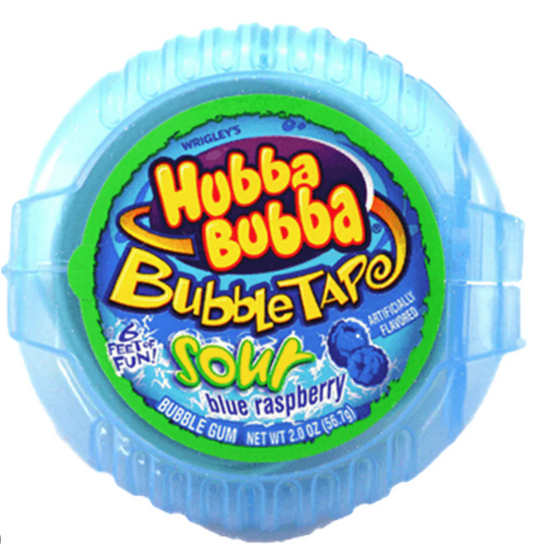 Hubba Bubba Tape Sour Blue Raspberry 2oz