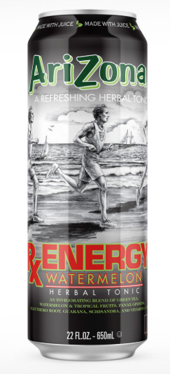 Arizona RX Energy Watermelon Herbal Tonic 22oz