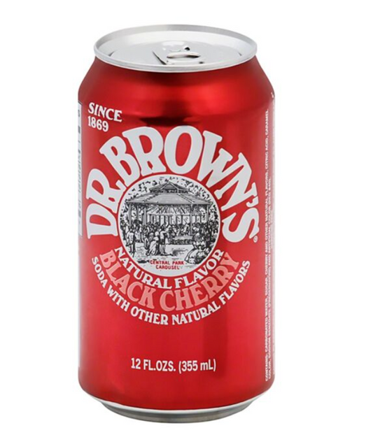 Dr Brown's Black Cherry Soda 12oz Cans