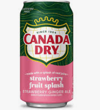 Canada Dry Strawberry Fruit Splash Ginger Ale 12oz Cans