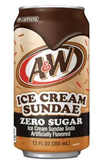 A&W Ice Cream Sundae Zero Sugar 12oz can