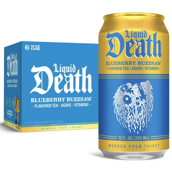 Liquid Death Blueberry Buzzsaw 6 Pack/ 12oz Cans