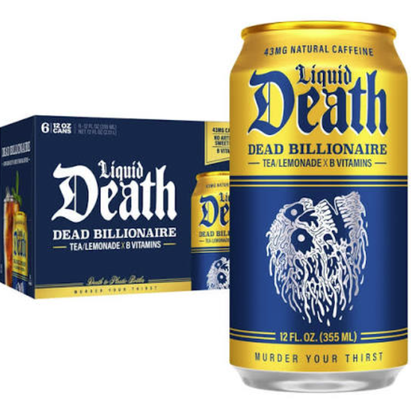 Liquid Death Dead Billionaire 6 Pack/ 12oz Cans