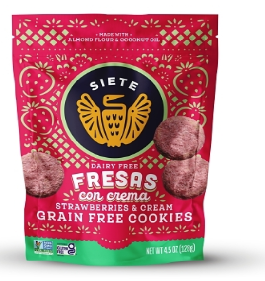 Siete Family Foods Fresas Con Crema Cookies, 4.5oz