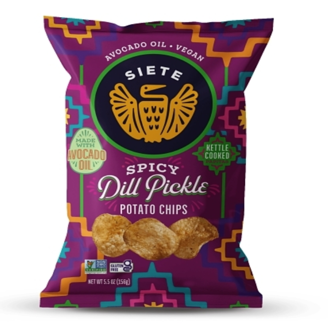 Siete Family Foods Spicy Dill Pickle Kettle Cooked Potato Chips 5.5oz