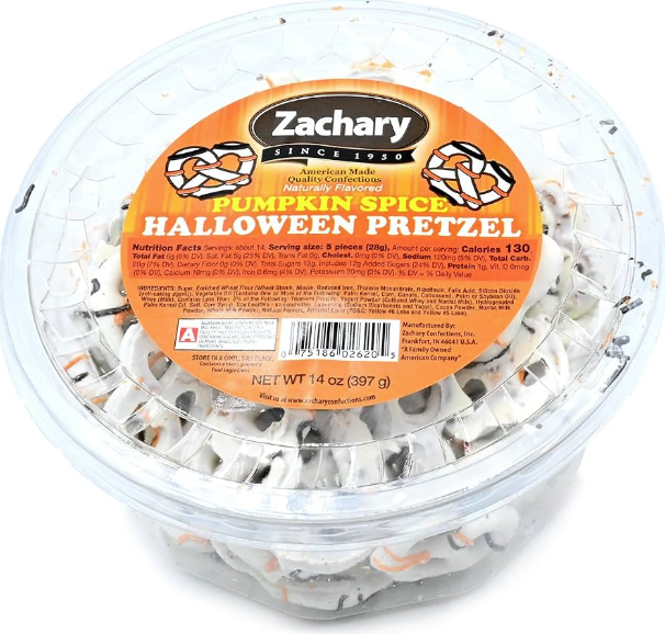Zachary Halloween Pretzels Pumpkin Spice 14oz
