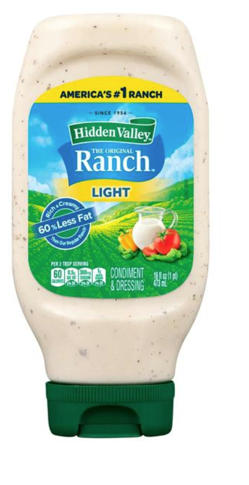 Hidden Valley Light Ranch Salad Dressing & Condiment Squeeze Bottle 16oz