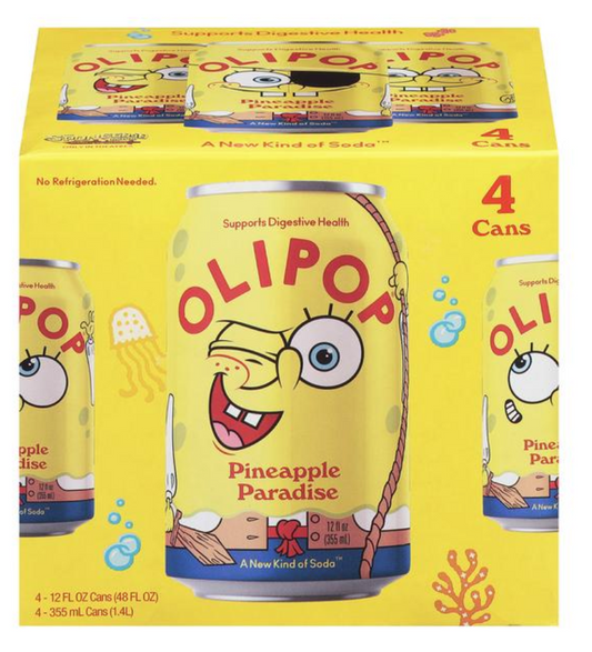 Olipop Prebiotic Pineapple Punch 4 Pack / 12oz Cans