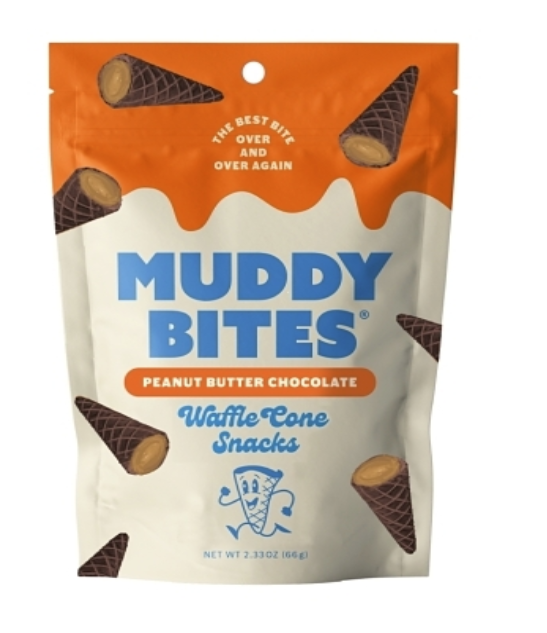 Muddy Bites Peanut Butter Chocolate Waffle Cone Snack 2.3oz