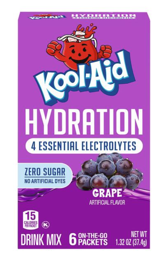 Kool Aid Hydration Grape Drink Mix 6ct