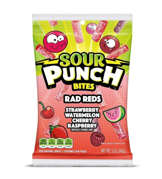 Sour Punch Bites Rad Reds 5oz