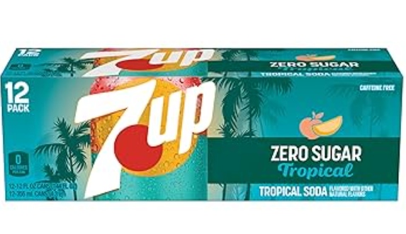7up Tropical Zero Sugar 12 pack / 12oz (BEST BY: 26OCT2025)