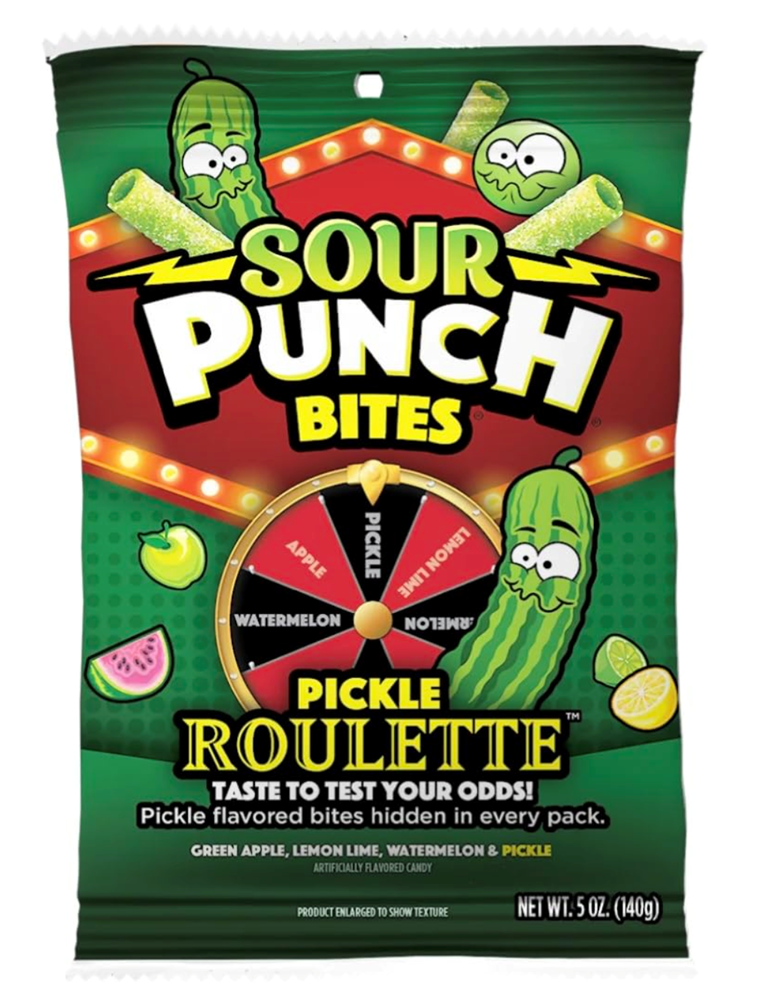 Sour Punch Bites Pickle Roulette Sour Candy 5oz (BEST BY: OCT 2024)