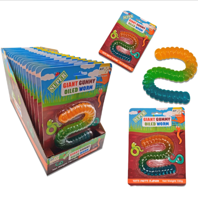 Giant Gummy Oiled Worm 3.5oz