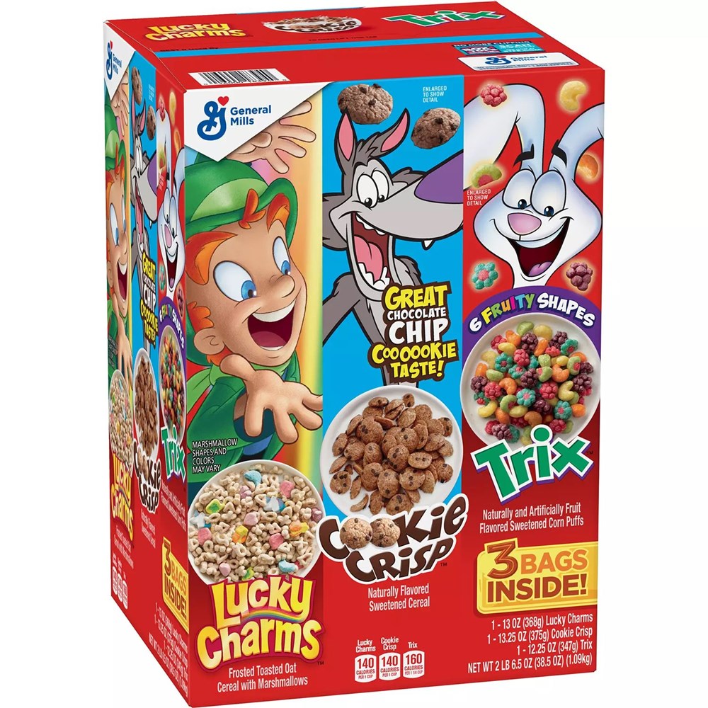 Lucky Charms, Cookie Crisp & Trix Cereal Variety Pack 38.5oz