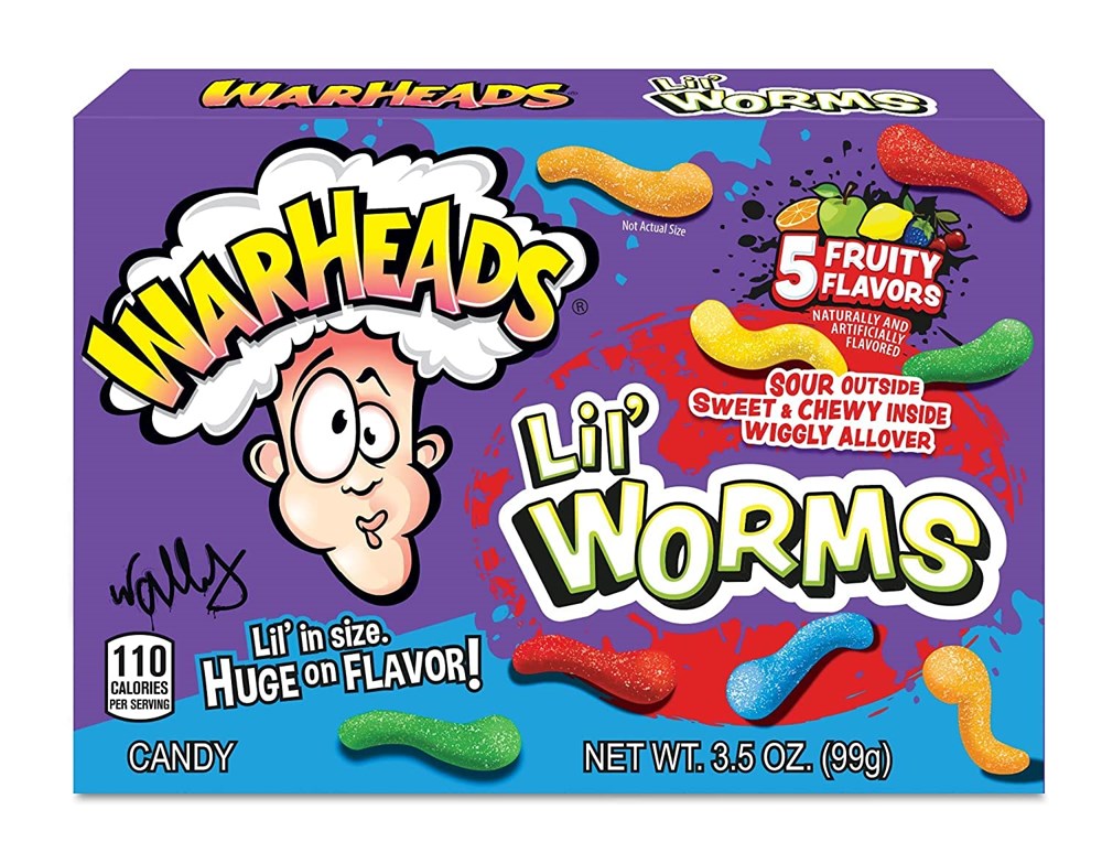 Warheads Lil' Worm Gummi Candy Chews 3.5oz