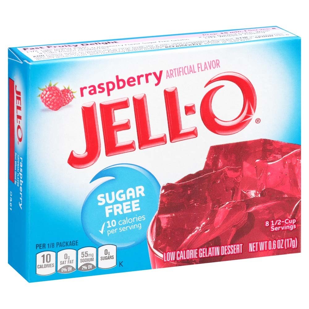 Jello Gelatin Raspberry Jell-O Sugar Free Raspberry Gelatin Mix 0.6oz – USAFoods