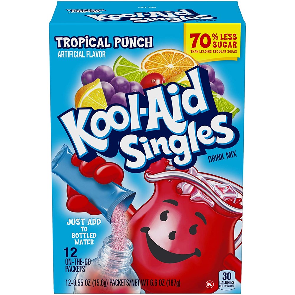 Kool Aid Singles On-The-Go Tropical Punch Drink Mix 12ct