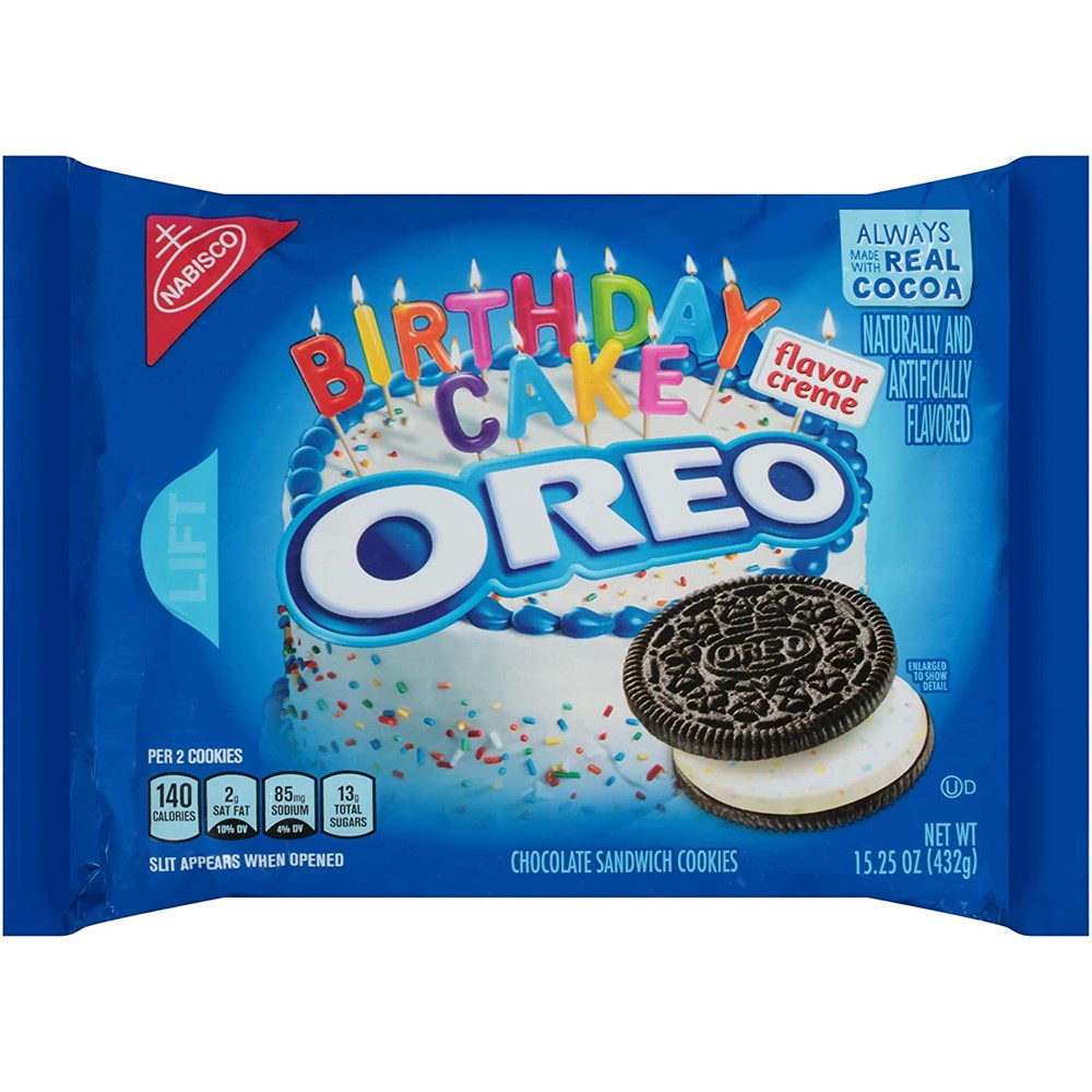 Oreo Birthday Cake Chocolate Sandwich Cookies 15.25oz