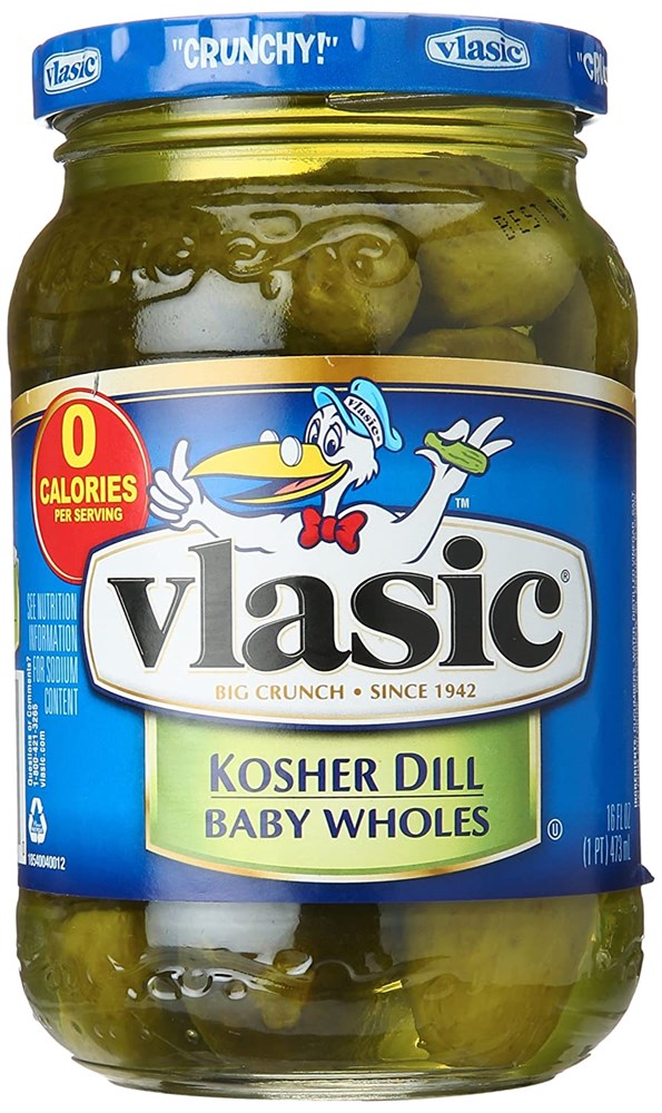 Vlasic Kosher Dill Baby Wholes Pickles 16oz (BEST BY: JULY 25)