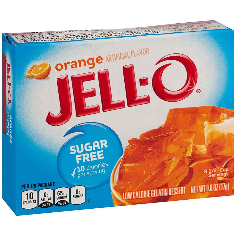 Jell-O Sugar Free Orange Gelatin Mix 0.6oz