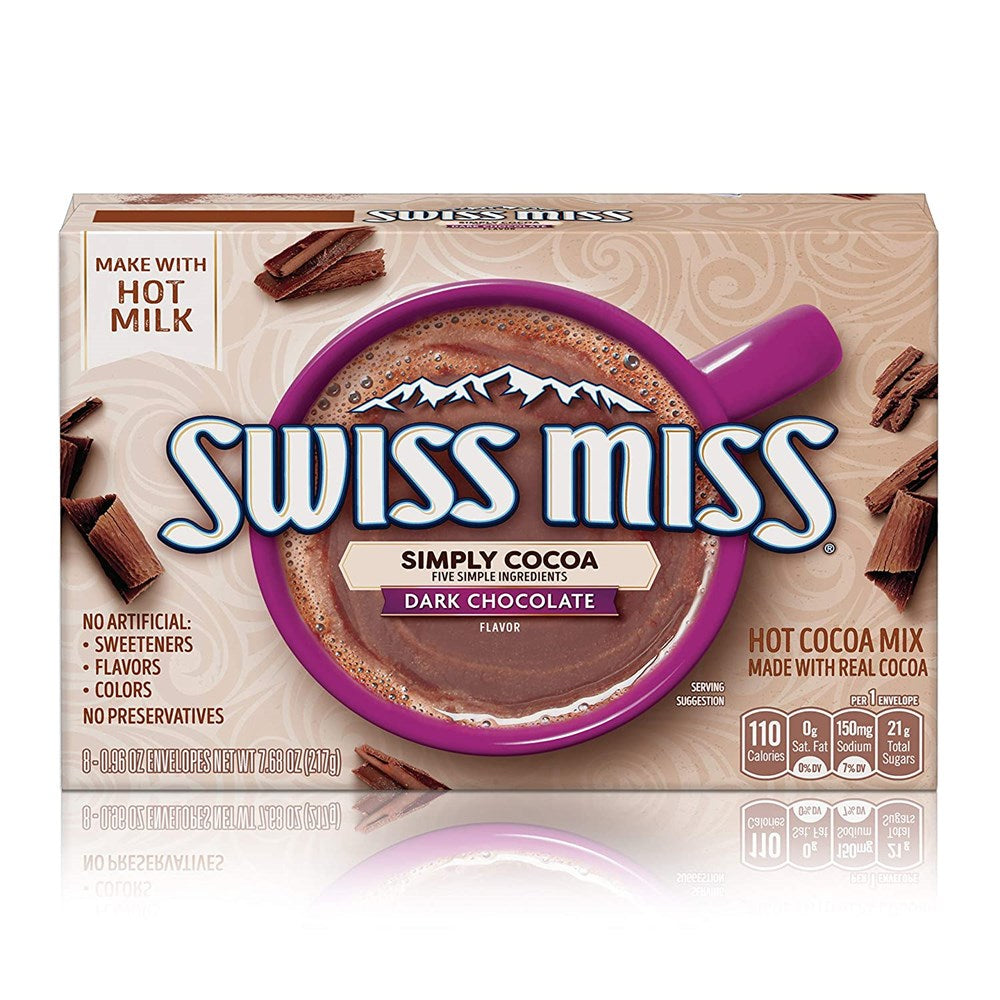 Swiss Miss Simply Cocoa Dark Chocolate 8 Pack 0.96oz