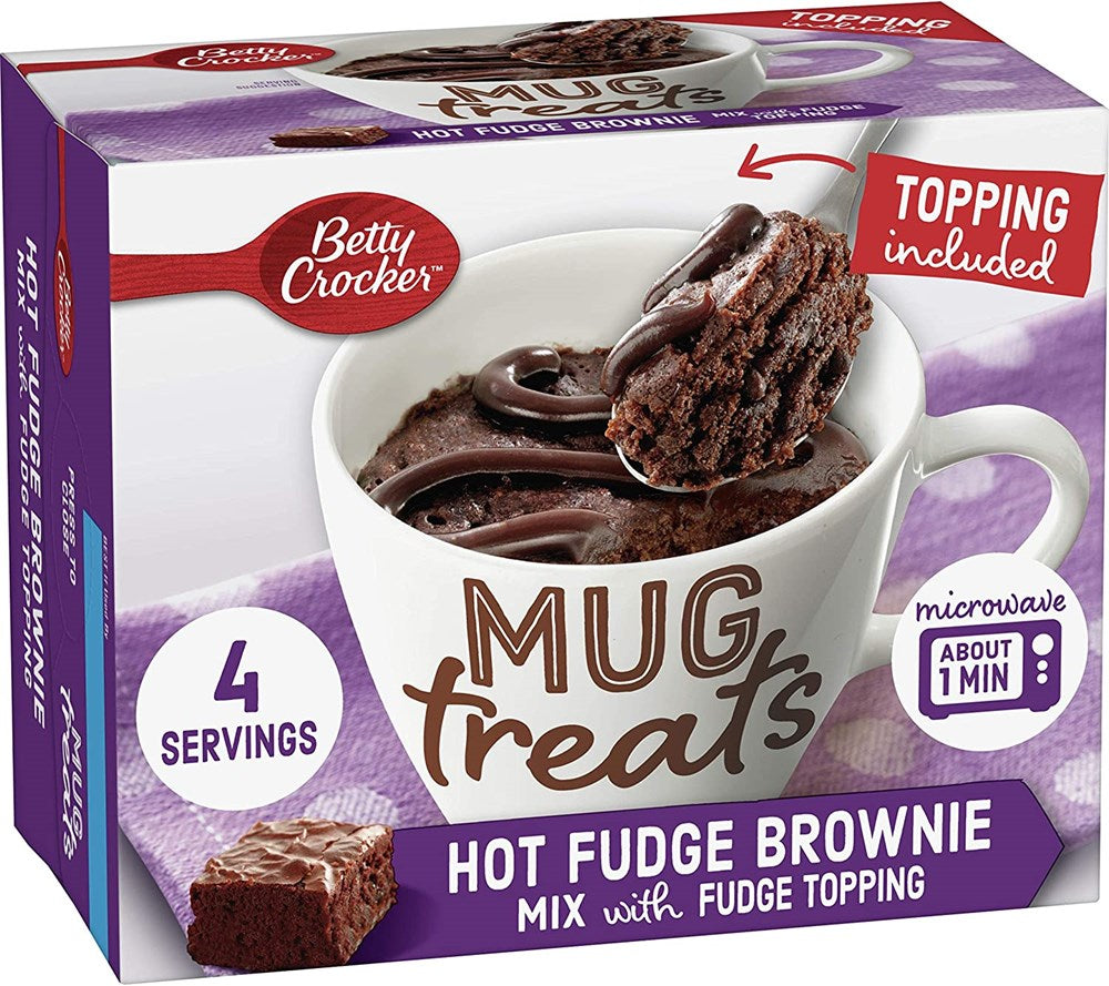 Betty Crocker Hot Fudge Brownie Mix Mug Treats with Fudge Topping 4ct ...