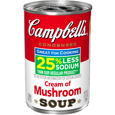 Campbell's Condensed 25% Less Sodium Cream of Mushroom Soup 10.5oz