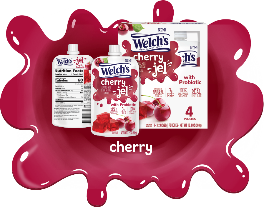 Welch's Cherry Jel Pouch with Probiotic 4 Pack