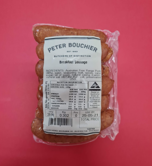 Peter Bouchier Smoky Breakfast Sausage [Click & Collect Only]