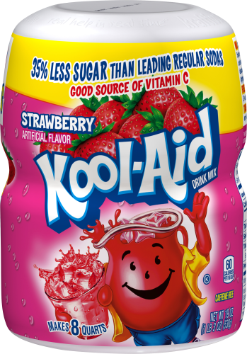 Kool Aid Strawberry Drink Mix Canister 19oz