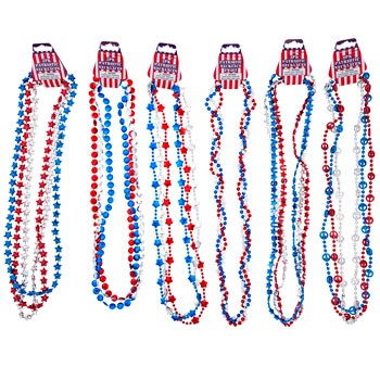 Patriotic Necklace Beads 3pk 1.0oz