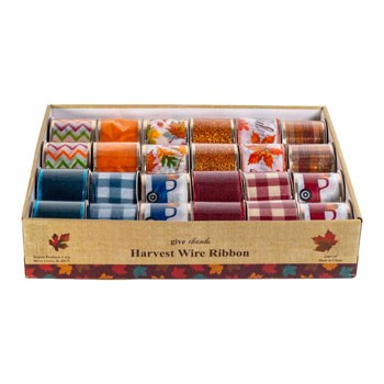 Harvest Ribbon Wire 2.5in x 5yds Assorted