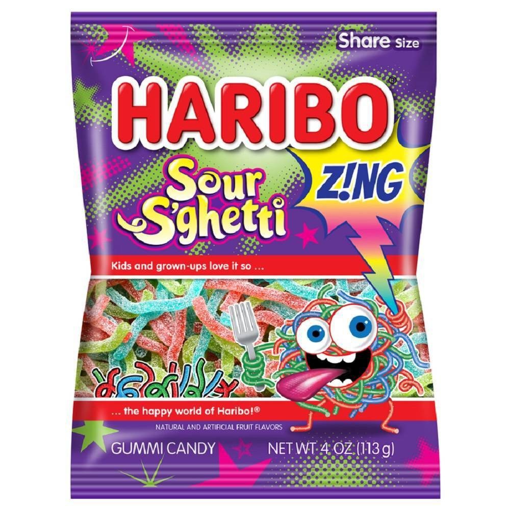 Haribo Zing Sour S'ghetti Gummi Candy 5oz