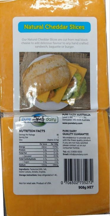 American Cheese Natural Cheddar 40 Slices [Click & Collect Only]