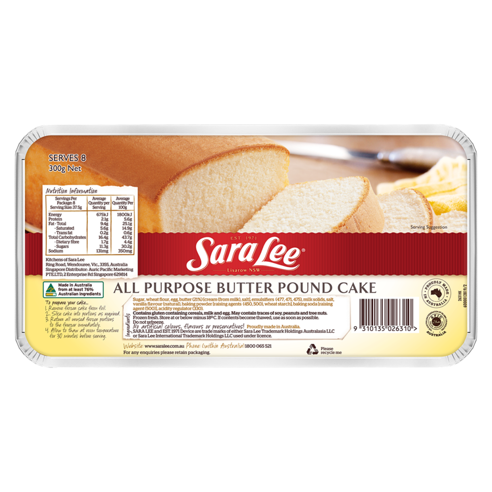 Sara Lee All Butter Pound Cake 10.75oz [Click & Collect Only]