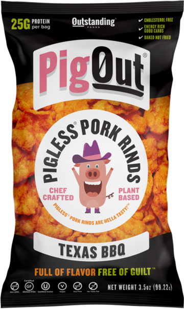 PigOut Texas BBQ Pigless Pork Rinds 3.5oz